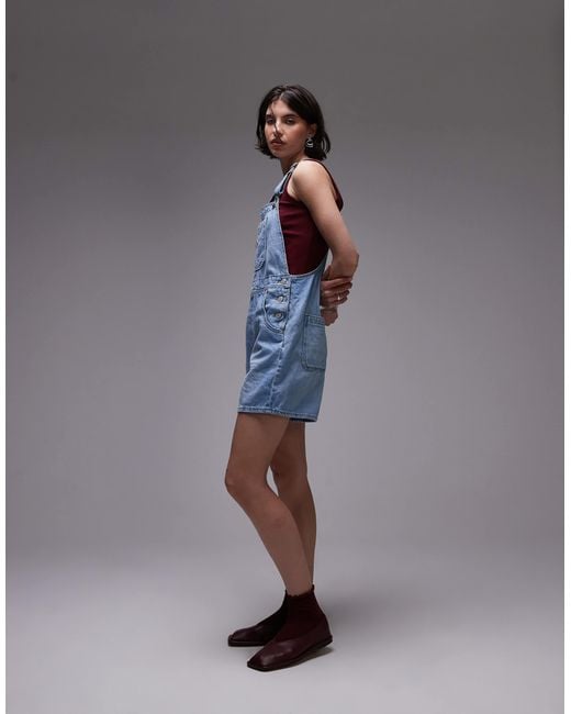 Levi's Blue – shortall – kurze jeans-latzhose im utility-stil