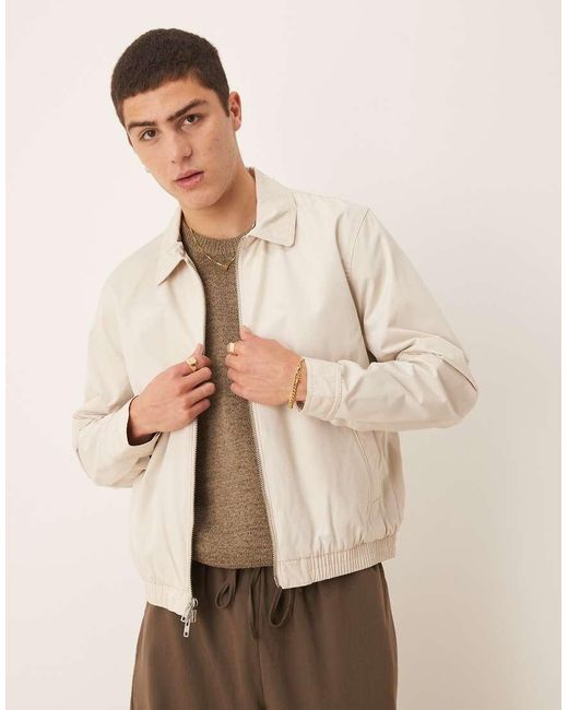 Abercrombie & Fitch Natural Cropped Harrington Jacket