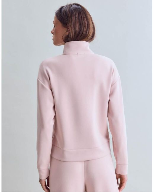 Stradivarius Pink Soft-touch Sweatshirt With Zip