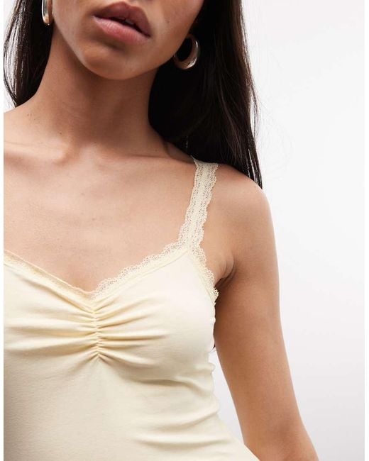 Collusion White Lace Trim Cami Top