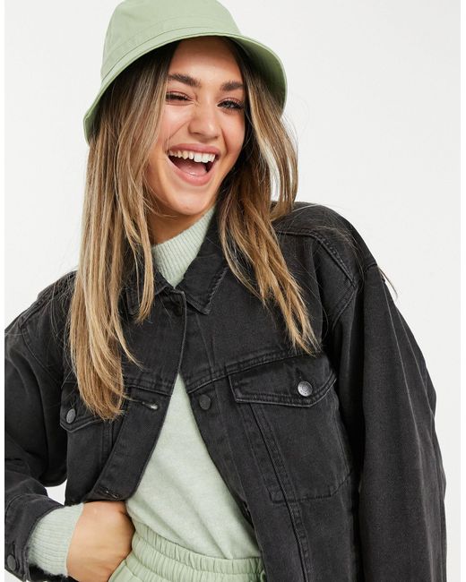 monki black denim jacket