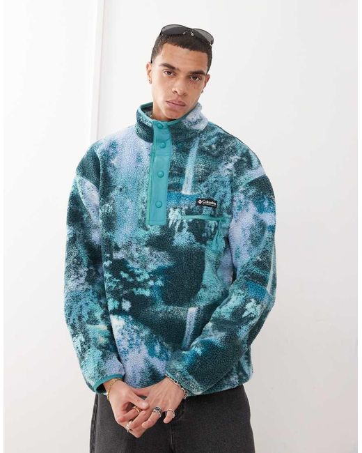 Columbia Blue Helvetia Ii Printed Half Snap Fleece for men