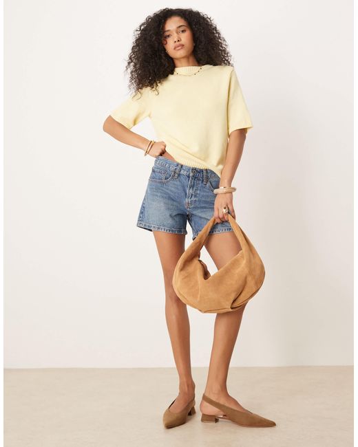 ASOS Natural Knitted Boxy T-shirt