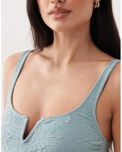 ASOS Blue Asos Design Maternity Cassi V-wire Swimsuit