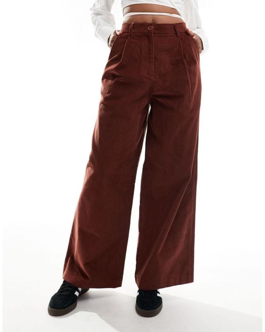 Fred Perry Purple Cord Wide Leg Trousers