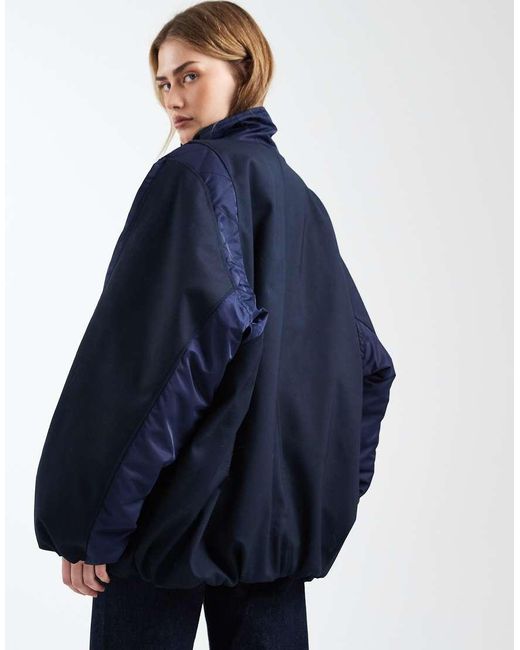 ASOS Blue Decon Spliced Bomber Jacket