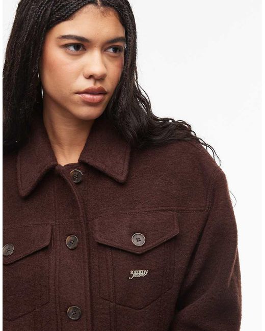 Tommy Hilfiger Red Wool Trucker Jacket