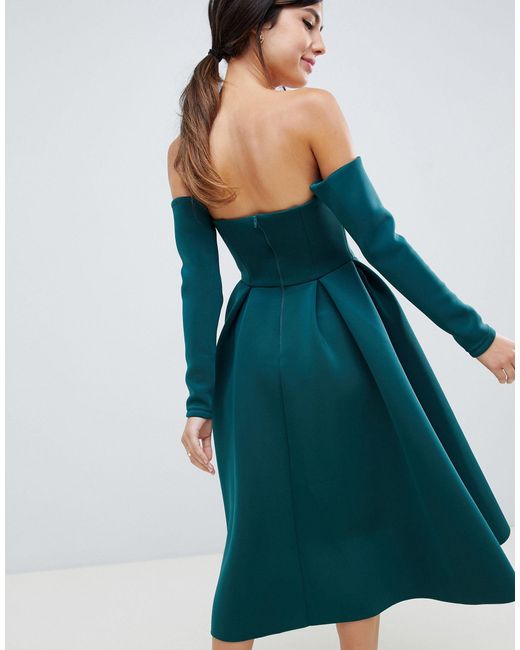 midi prom dress with sleeves