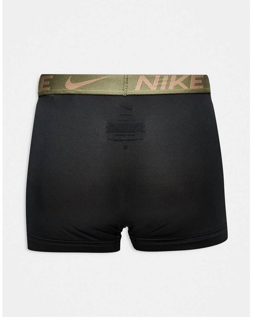 Pack De 3 Calzoncillos Negros Con Cinturillas En Contraste Dri-Fit Essential Microfibre De Nike de hombre de color Black