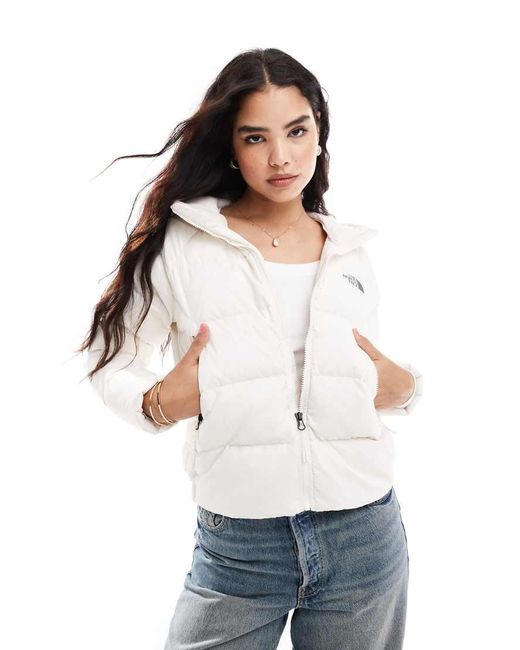 The North Face White Hyalite Down Hooded Puffer Jacket