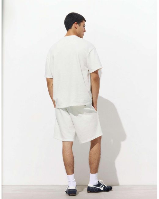 Bermuda molletonné texturé - cassé Pull&Bear pour homme en coloris White