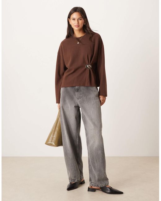 ASOS Brown Supersoft Cinch Hardware Detail Jumper