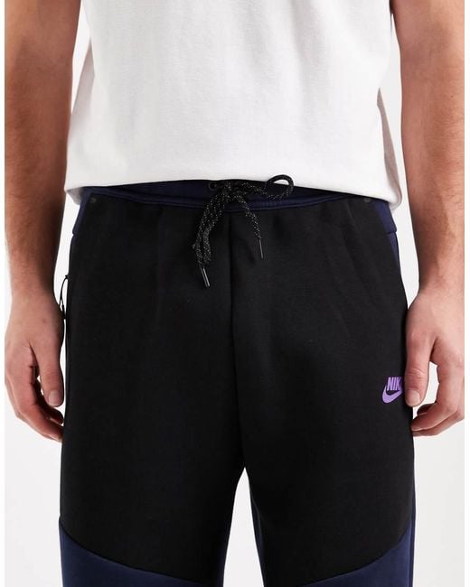 Nike Black Tech Fleece Open Hem Joggers for men