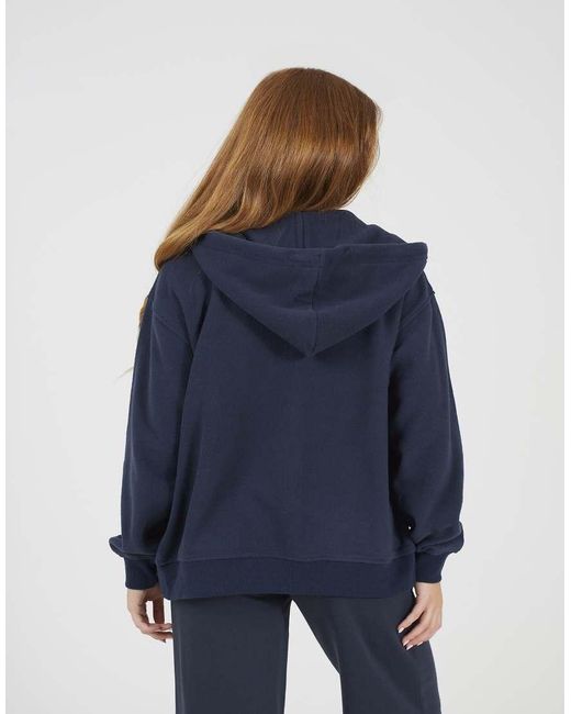 Brave Soul Blue Zip Through Polar Fleece Hoodie