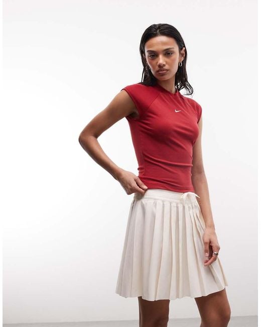 Nike Geplooide Minirok in het Red