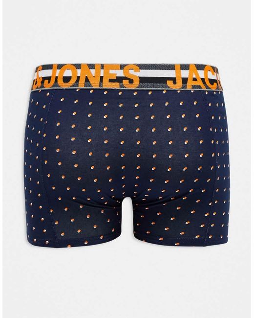 Jack & Jones Blue 3 Pack Printed Trunks for men