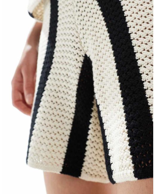 Pieces Gehaakte Short in het White