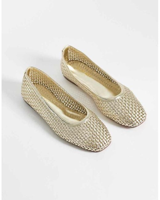 SIMMI Natural Simmi London Islode Woven Ballet Flats