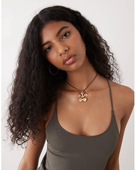 Weekday Gray Crossover Low Back Swimsuit