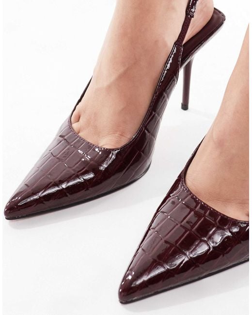 Schuh White Sade Slingback Heels