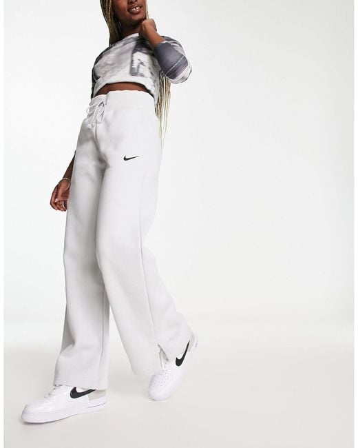 Nike Wide Leg Sweatpants in White Lyst