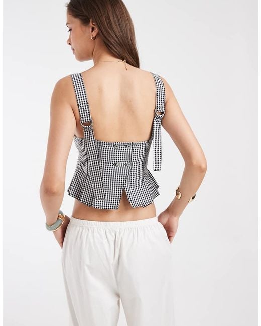 Free People White Sunfaded Cinched Top