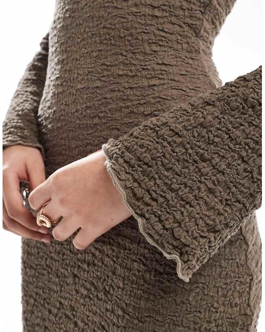 Brave Soul Natural Long Sleeve Beach Mini Dress