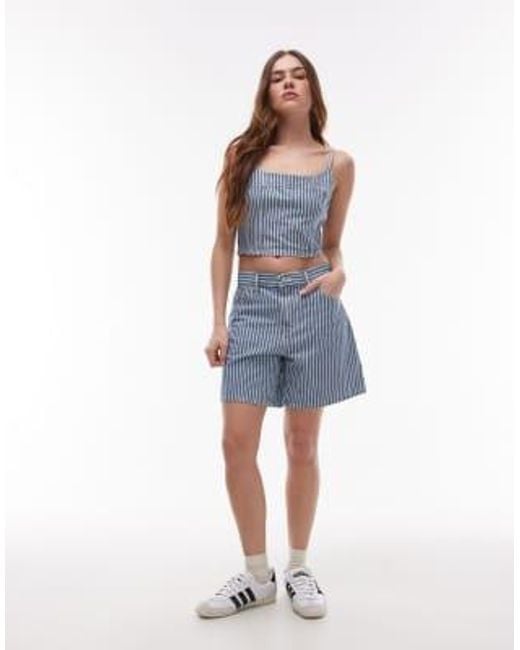 Levi's Blue Denim Striped Cami Top Co-ord