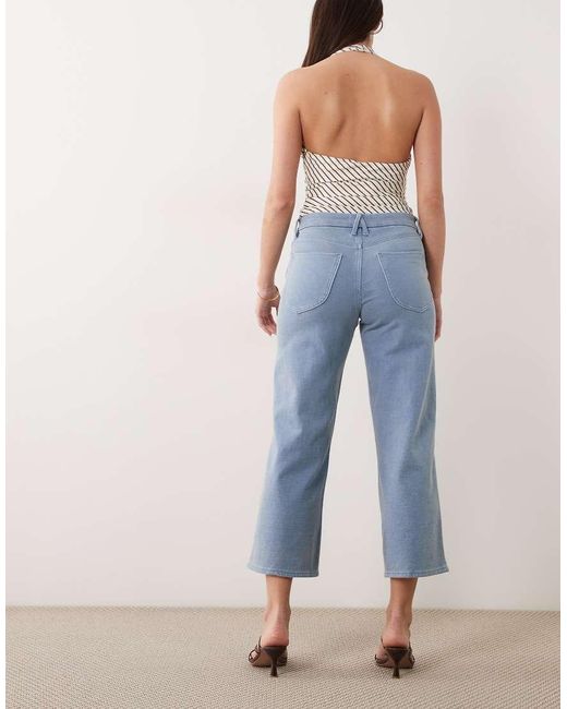 GOOD AMERICAN Blue Jeanius Palazzo Crop Jeans