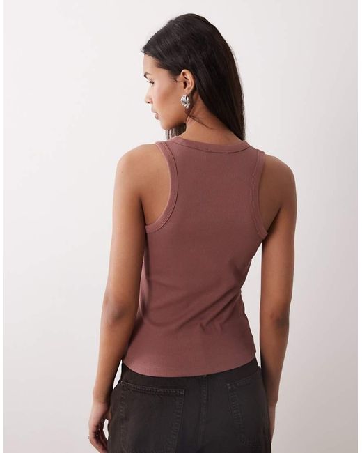 Calvin Klein Brown Crew Logo Tank Top