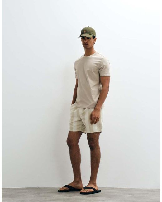 Mango White Classic Slim Fit T-shirt for men