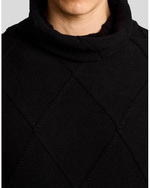 Lyle & Scott Black Mid Knits Ls X Arun Rose Knitted Balaclava Top for men
