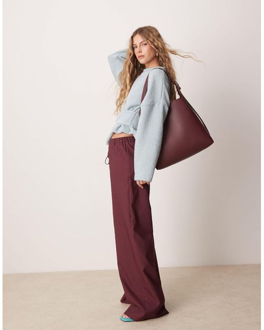 Pantalon ample habillé à enfiler - prune ASOS en coloris Purple