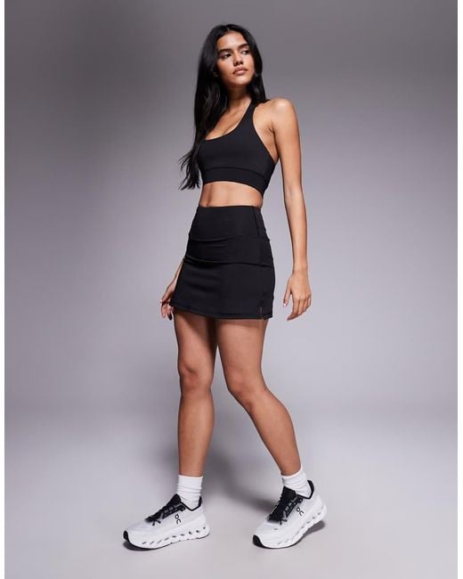 4505 Black Active Tennis Skirt With Under Short And Phone Pocket
