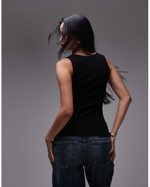 TOPSHOP Black – geripptes trägertop