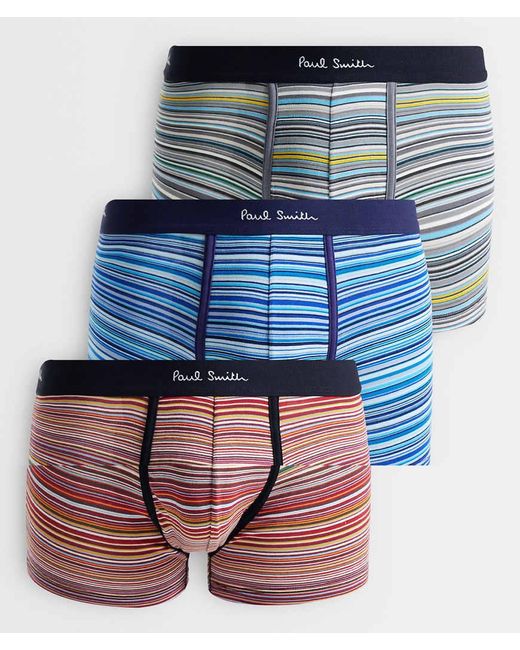 Paul Smith Blue 3 Pack Trunk Signature Stripe for men