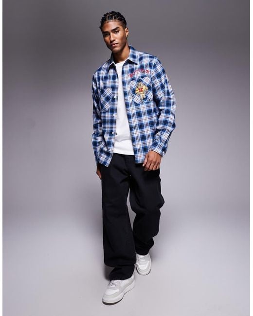 Camicia A Maniche Lunghe di ICECREAM in Blue da Uomo