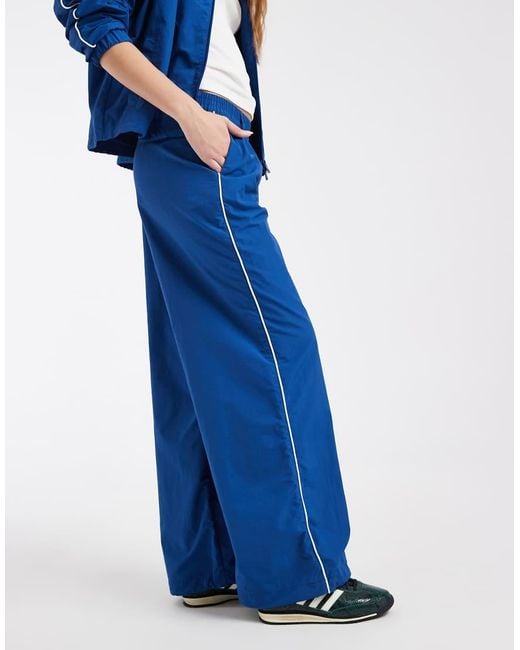 JJXX Blue Track Pant With Contrast Piping
