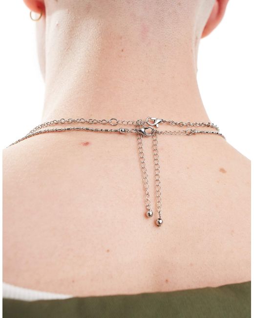 ASOS Natural Mixed Chain 2 Pack Necklace for men