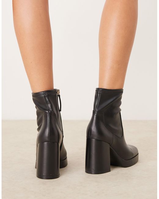 ALDO Black Seraphica Platform Sock Ankle Boots