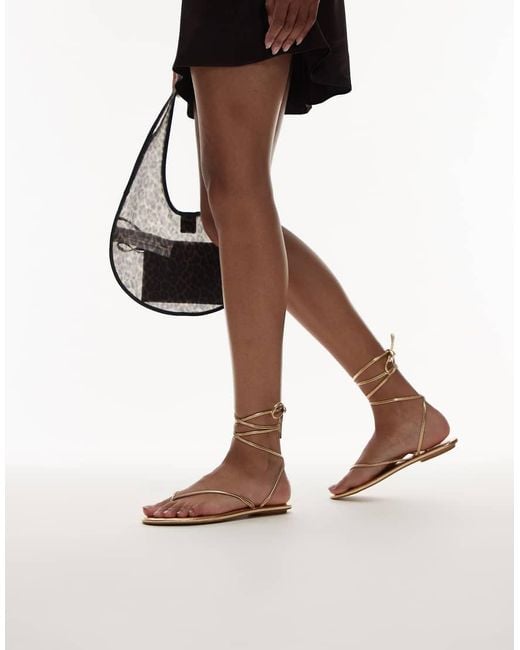 Mango Metallic Strappy Sandals