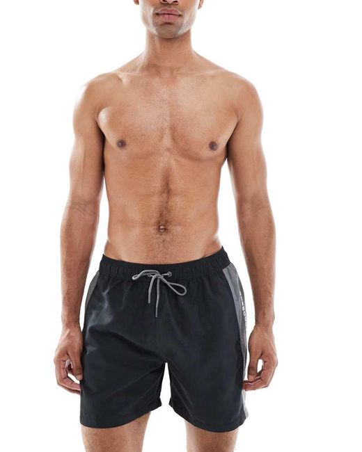 Barbour Black Logo Swimshorts for men