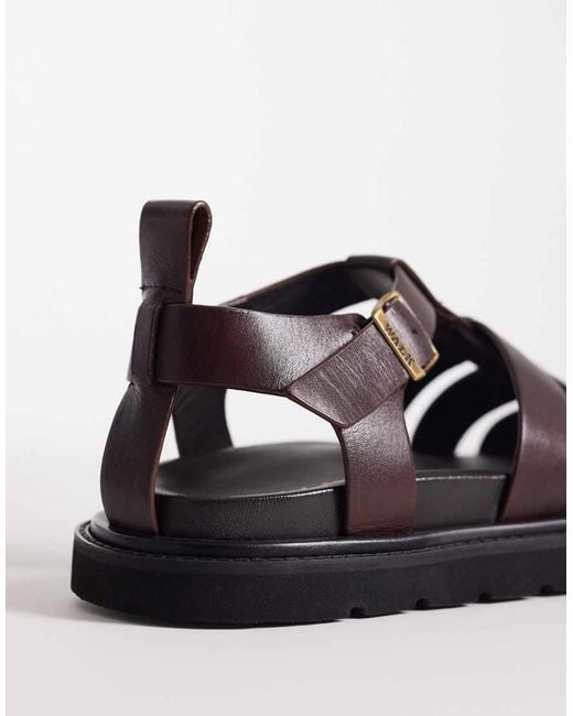 Walk London Brown Fisherman Sandal