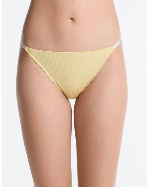 Oysho White 3 Ribbed Cotton Thongs