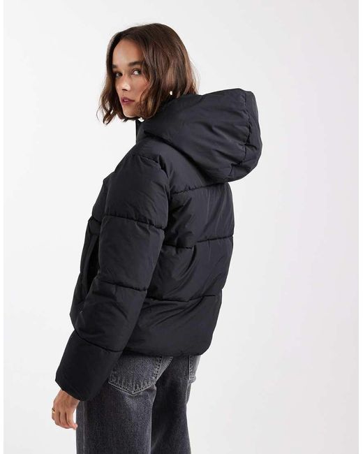 ONLY Black Puffer Jacket With Hood