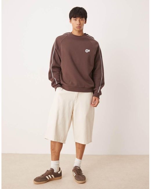 ASOS Brown Sweatshirt With Sporty Print for men
