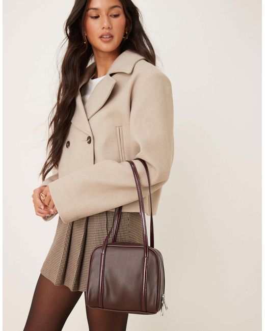 ASOS Natural Boxy Bowler Bag With Tonal Strap