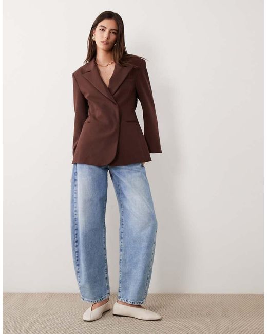 ASOS Brown Double Breasted Blazer