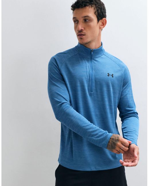 Tech texturé à demi-zip Under Armour pour homme en coloris Blue