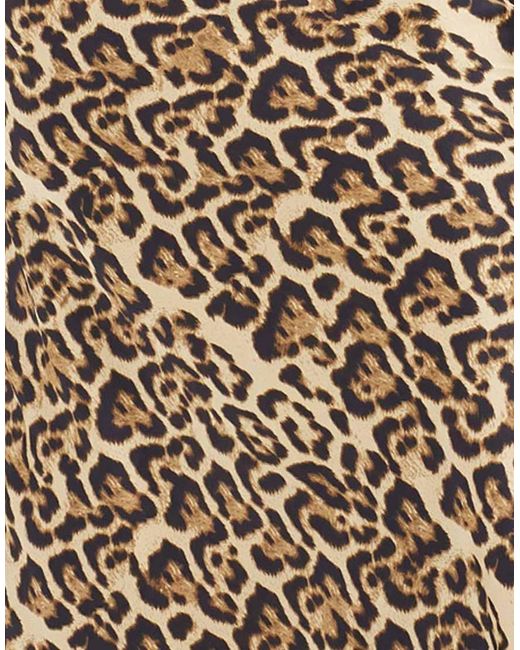 Brave Soul Brown Leopard Print Satin Midi Skirt